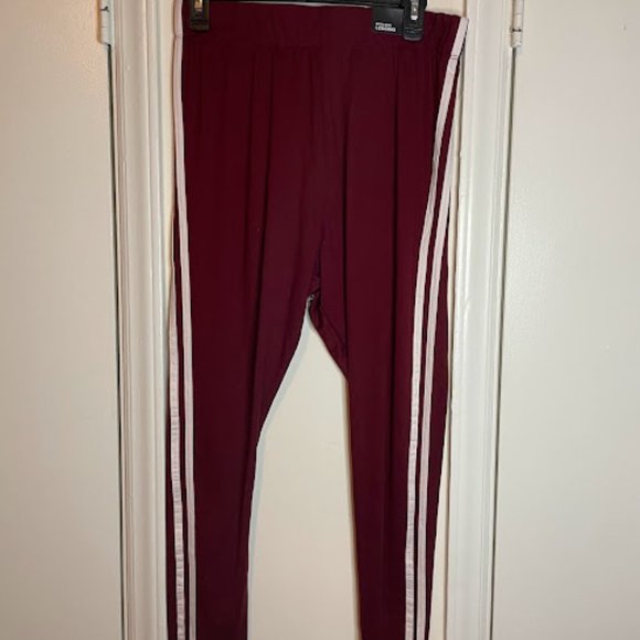 Burgundy Striped Legging XL - Picture 1 of 5